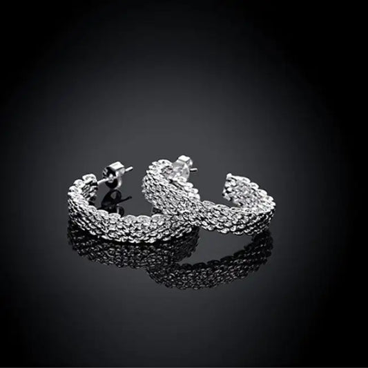 Love At First Sight 18 KT Gold Plated Cross Link Cable Earrings.