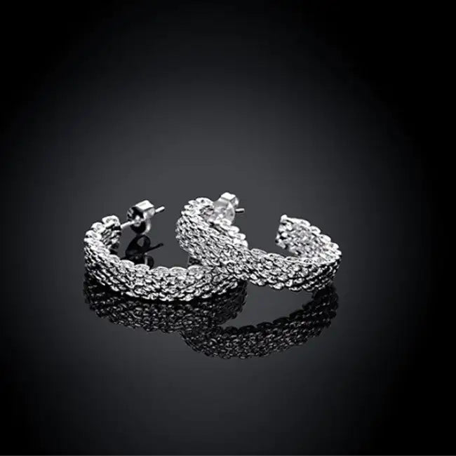 Love At First Sight 18 KT Gold Plated Cross Link Cable Earrings.