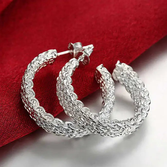 Love At First Sight 18 KT Gold Plated Cross Link Cable Earrings.